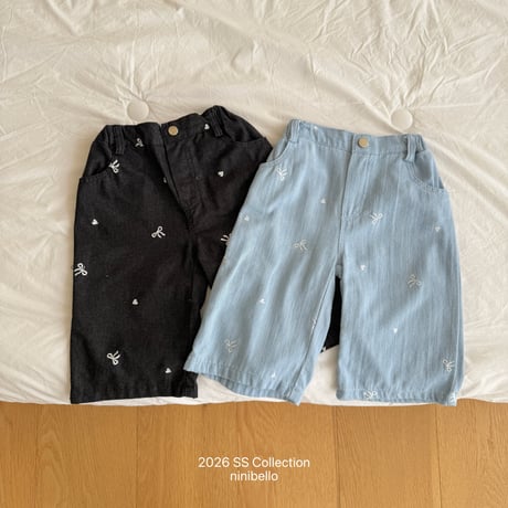 ninibello/122. ribbon sugar denim pants 2XL