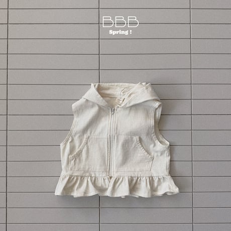 bellabambina/16. shirring hood vest XS-XL