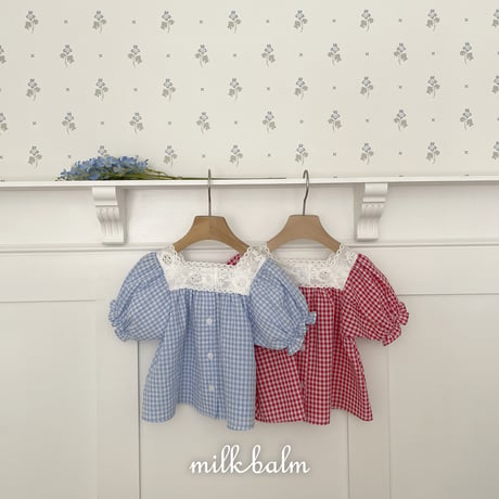 milkbalm/13. ivy check blouse XS-XL