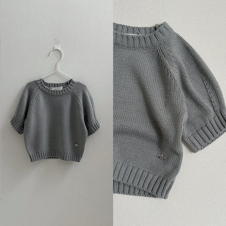 minirobe/10. emblem 3/4 Sleeve Knit  S-XL