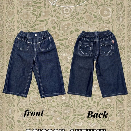 poisson/24. heart embroidery denim S-XL