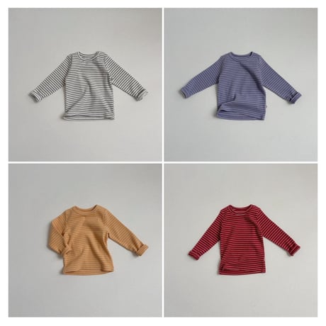 minirobe/21. Round Striped Long Sleeve T S-XL