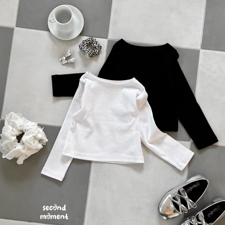 secondmoment/62. daily boat neck T-shirt S-XL