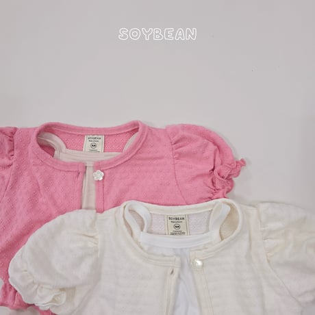 soybean/51. plan ) puff sleeveless set cardigan XS-XL