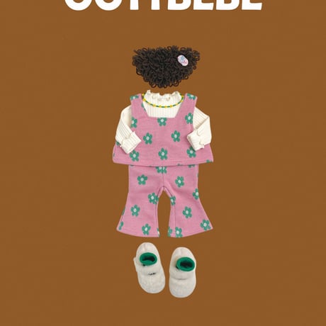 oottbebe/30. flower knit setup ( knit vest bootscut ) set XS(0-1Y)-XL(4-5Y)