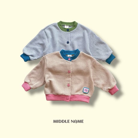 middlename/52. two color block cardigan JS-JM