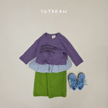 soybean/66. check pumpkin wide pants JS-JM