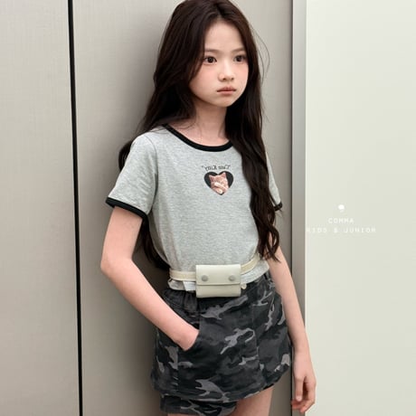 comma/2. heart cat T-shirt 140-150