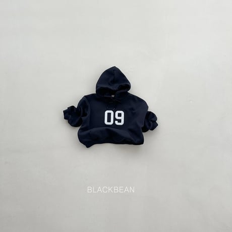 blackbean/35. number hood T-shirt S-XL