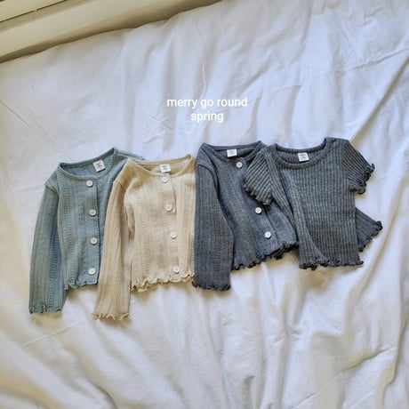 merrygoround/19. half t set cardigan XS-2XL