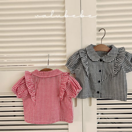valubebe/95. half check blouse 6M-S