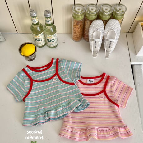 secondmoment/67. rainbow fril T-shirt S-XL
