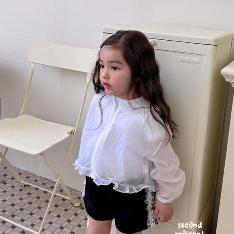 secondmoment/33. sheer fril hood jumper S-XL
