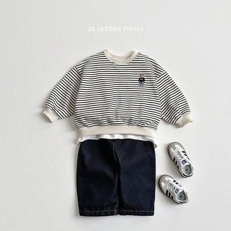 vividi/175. stripe bear embroidery updown  XS-XL