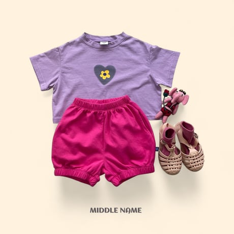 middlename/13. heart flower crop T-shirt S-XL