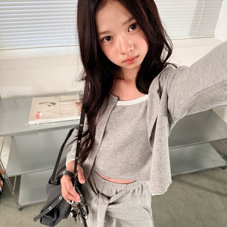 comma/47. lace sleeveless lace cardigan 140-150