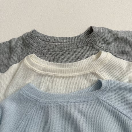 minirobe/40. waffle long T-shirt S-XL
