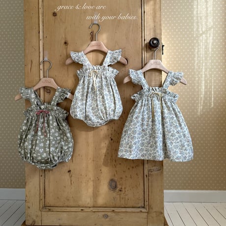 monbebe/39. flower fril one-piece S(1-2Y)-L(5-6Y)