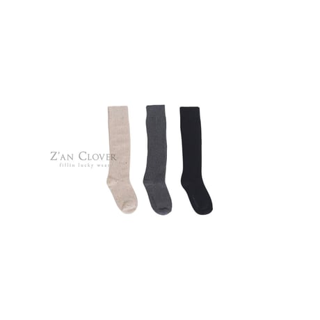 zanclover/4. plain over knee socks M(160-180)-XL(220-240)