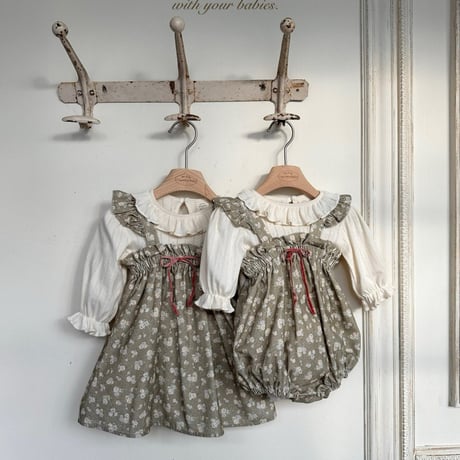 monbebe/39. flower fril one-piece S(1-2Y)-L(5-6Y)