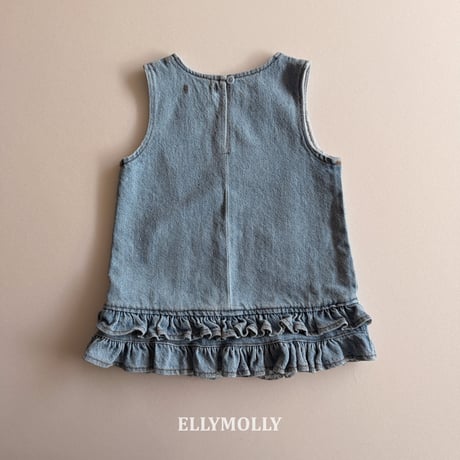 ellymolly/151. denim little pocket one-piece 5-11