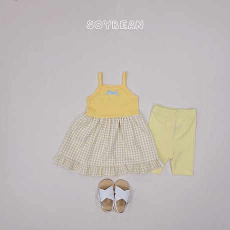 soybean/40. plan ) fril ribbon sleeveless one-piece XS-XL