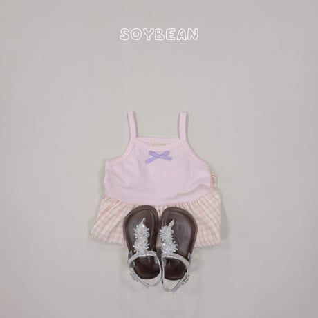 soybean/40. plan ) fril ribbon sleeveless one-piece XS-XL