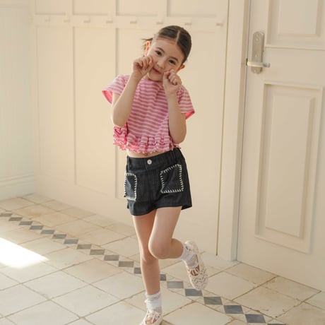 urbanrabbit/23. Stripe Frill Tee JS-JM