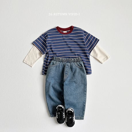 vividi/81. stripe double T-shirt XS-XL