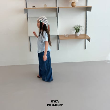 owa/48. wide linen denim pants JS-JL