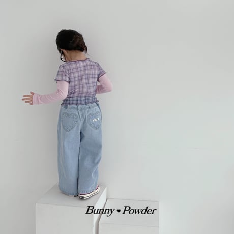 bunnypowder/86. heart denim pants 2XL-4XL