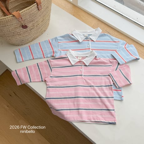 ninibello/38. Milky Stripe Collar T-shirt ADULT