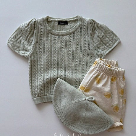 aosta/21. Knit Eyelet T S(1-2Y)-L(3-5Y)