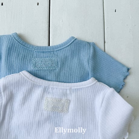 ellymolly/274. shirring opening point T-shirt 5-11