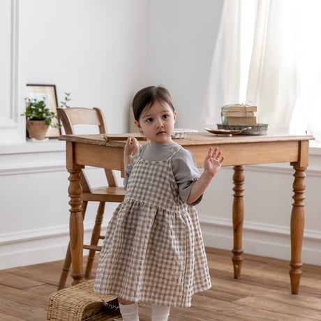oatmeal/4. Molly check one-piece XS-XL