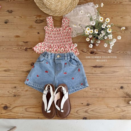 melikey/54. cherry ribbon turking blouse JS-JM