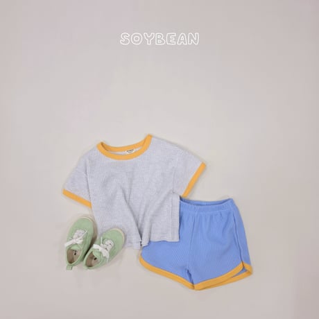 soybean/135. plan ) color mix waffle updown set XS-XL