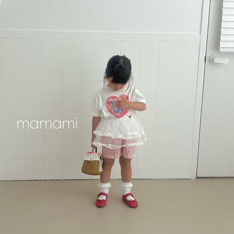 mamami/37. heart lettering T-shirt ADULT