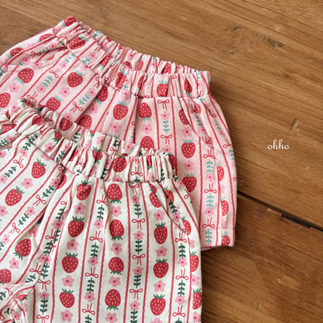 ohho/10. strawberry Good half pants S-2XL