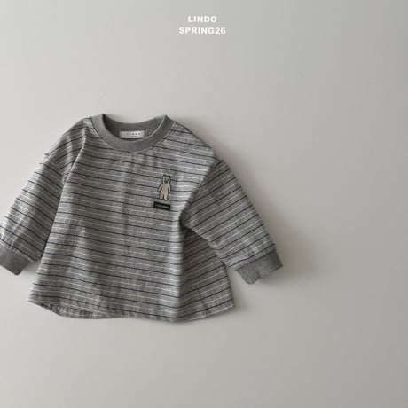 lindo/67. bear label T-shirt XS-XL