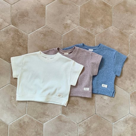 bebeholic/46. rough waffle T-shirt S(3-6M)-L(12-18M)