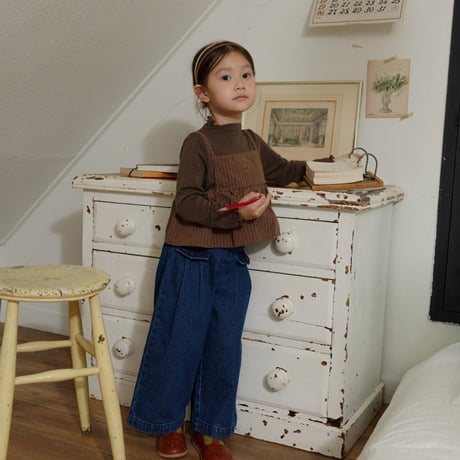 monatelier/3. flap denim pants S-2XL