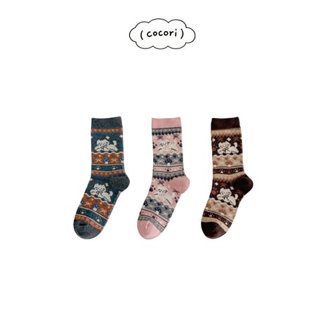 nightbebe/33. Nordic socks set M(3-5)-XL(9-12)