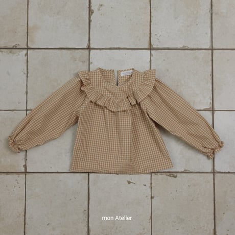 monatelier/18. check fril blouse S-2XL