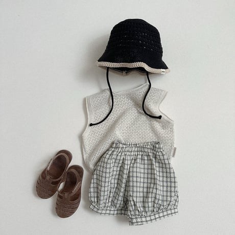 minirobe/42. eyelet knit vest  S-XL