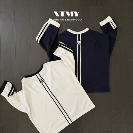 nicetomeetyou/57. ( jersey )89 line T-shirt S-XL