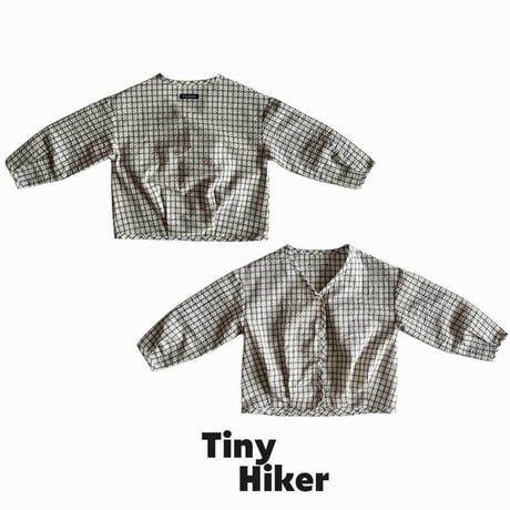 tinyhiker/2. cotton check cardigan XS-XL