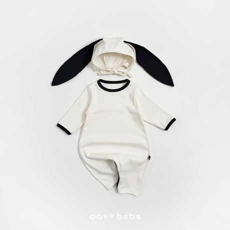 oottbebe/3. modal heart suit + rabbit bonnet set S(0-6M)-M(6-12M)