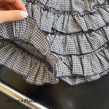 bunnypowder/124. check kangkang skirt pants 2XL-4XL