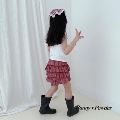 bunnypowder/124. check kangkang skirt pants 2XL-4XL